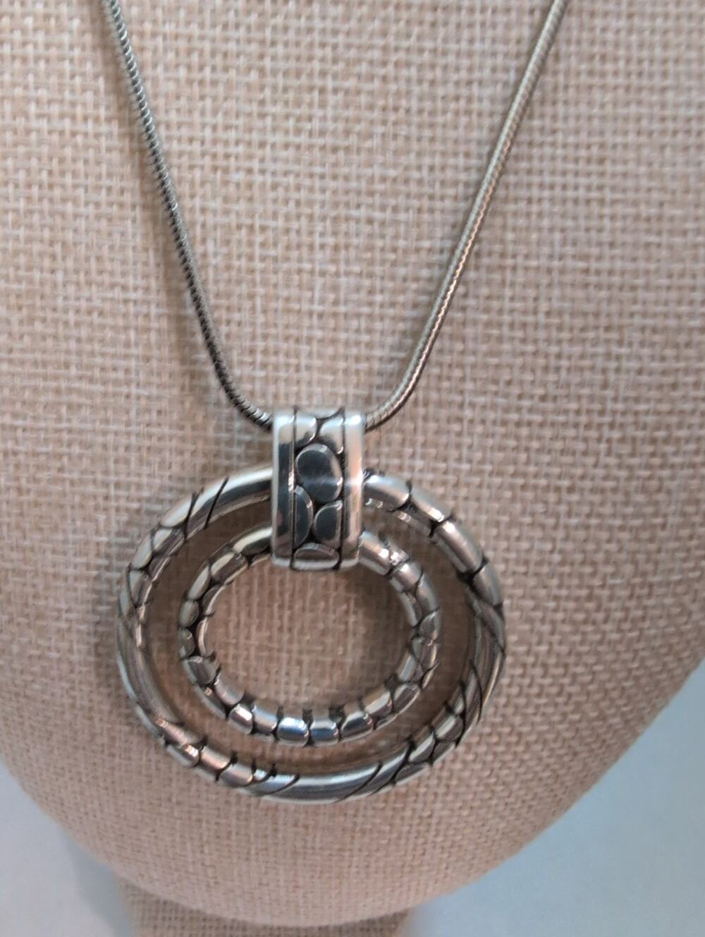 Brighton Retired Pebble 3 Circles Boho Necklace--some fading